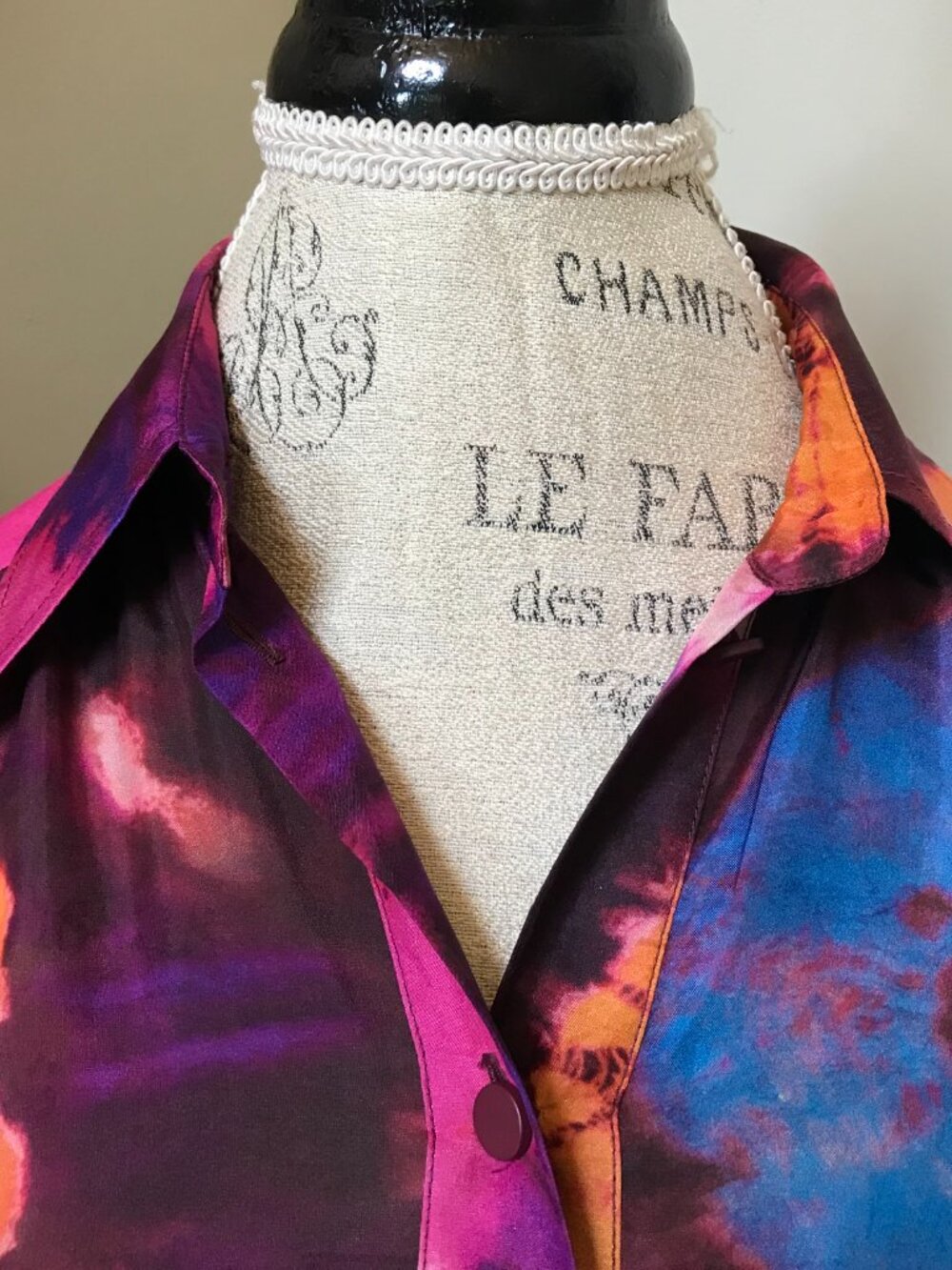 Zimmermann Acadian Tie Dye Shirt Blouse Womens 0 XS Pink Blue Silk Long Sleeve - Picture 10 of 14